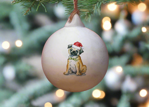 Pug Ceramic Bauble